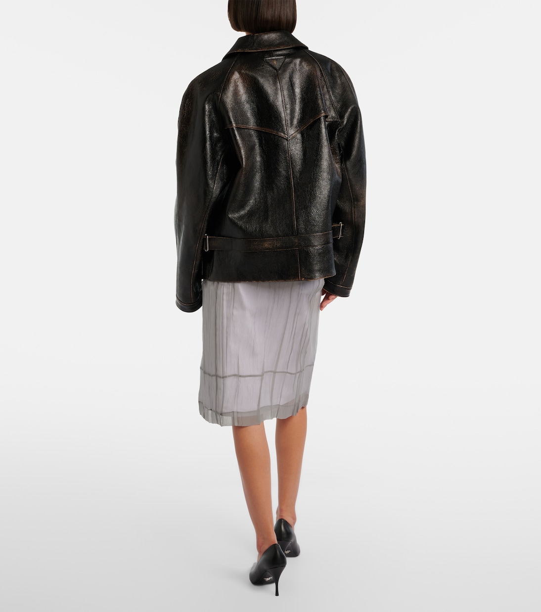 Sequined silk chiffon midi skirt | Prada