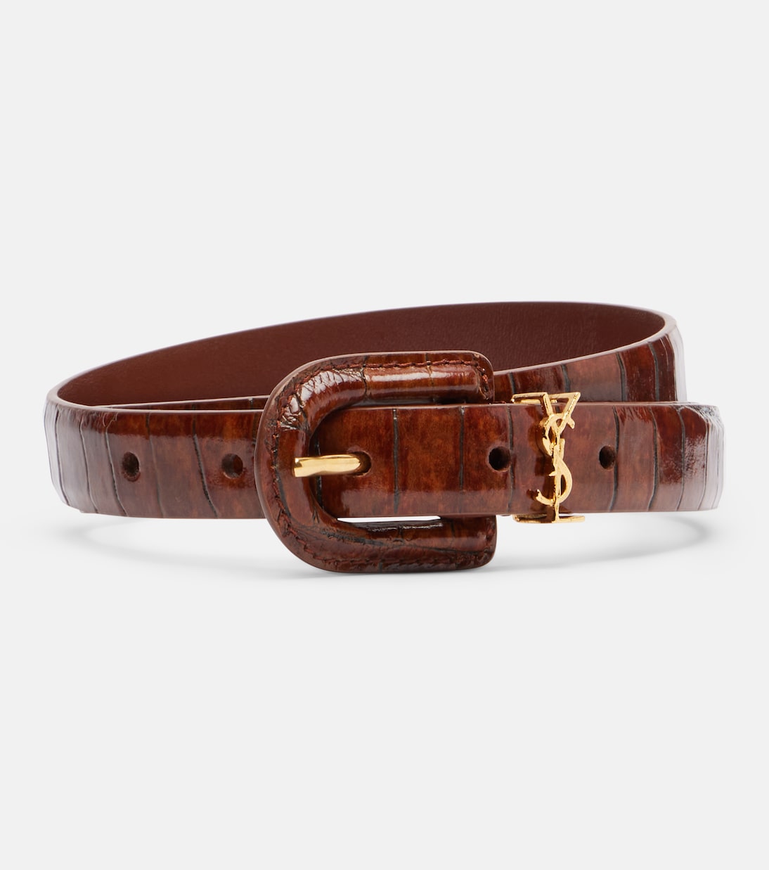 Cassandre croc-effect leather belt | Saint Laurent