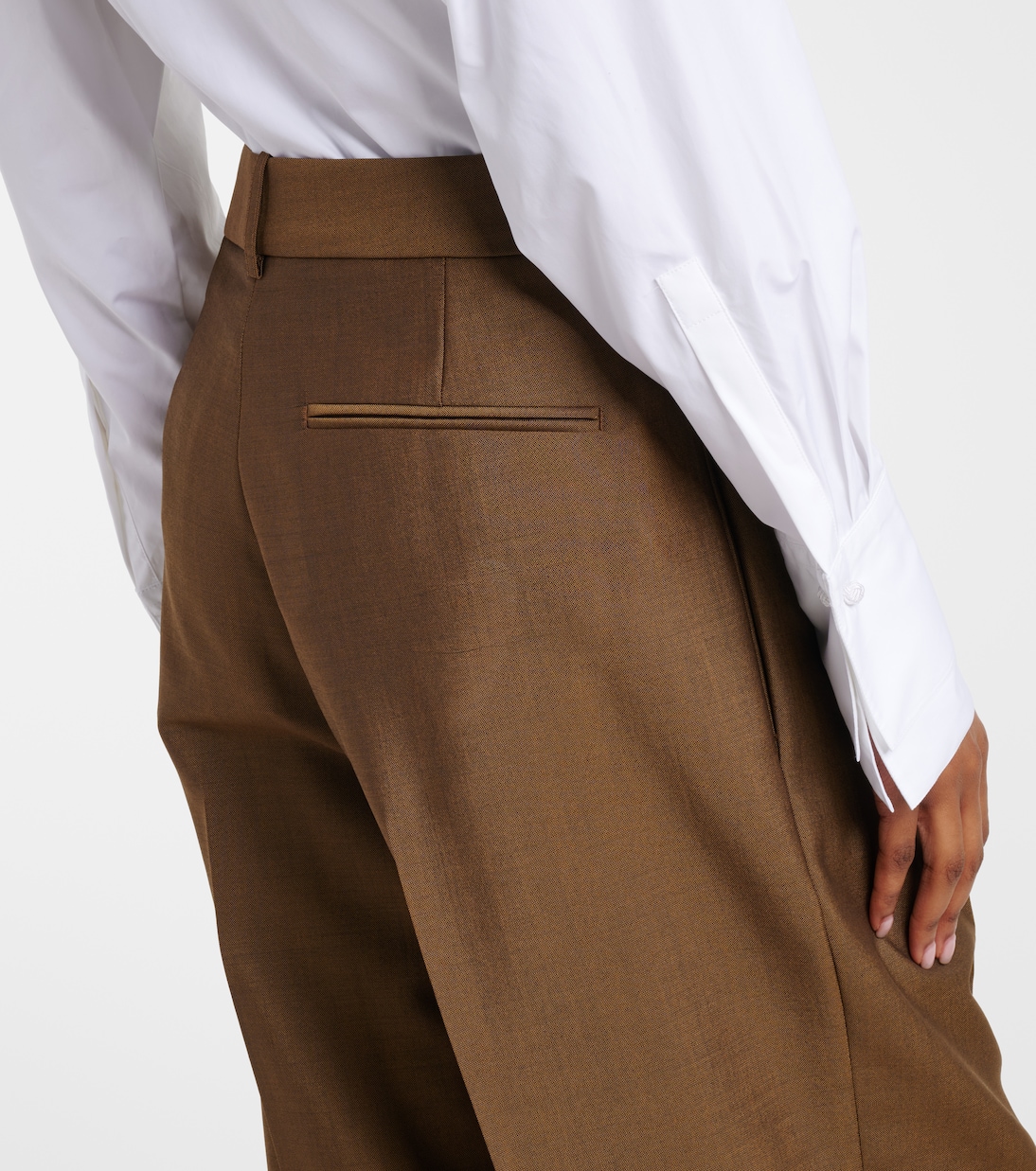 High-rise wool and mohair straight pants | Róhe