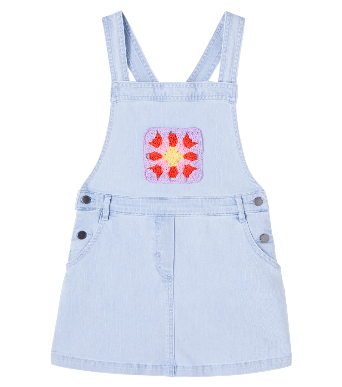 Crochet-trimmed denim dress | Stella McCartney Kids