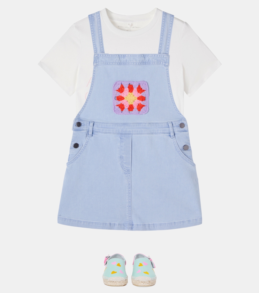 Jeanskleid mit Häkelstrick | Stella McCartney Kids