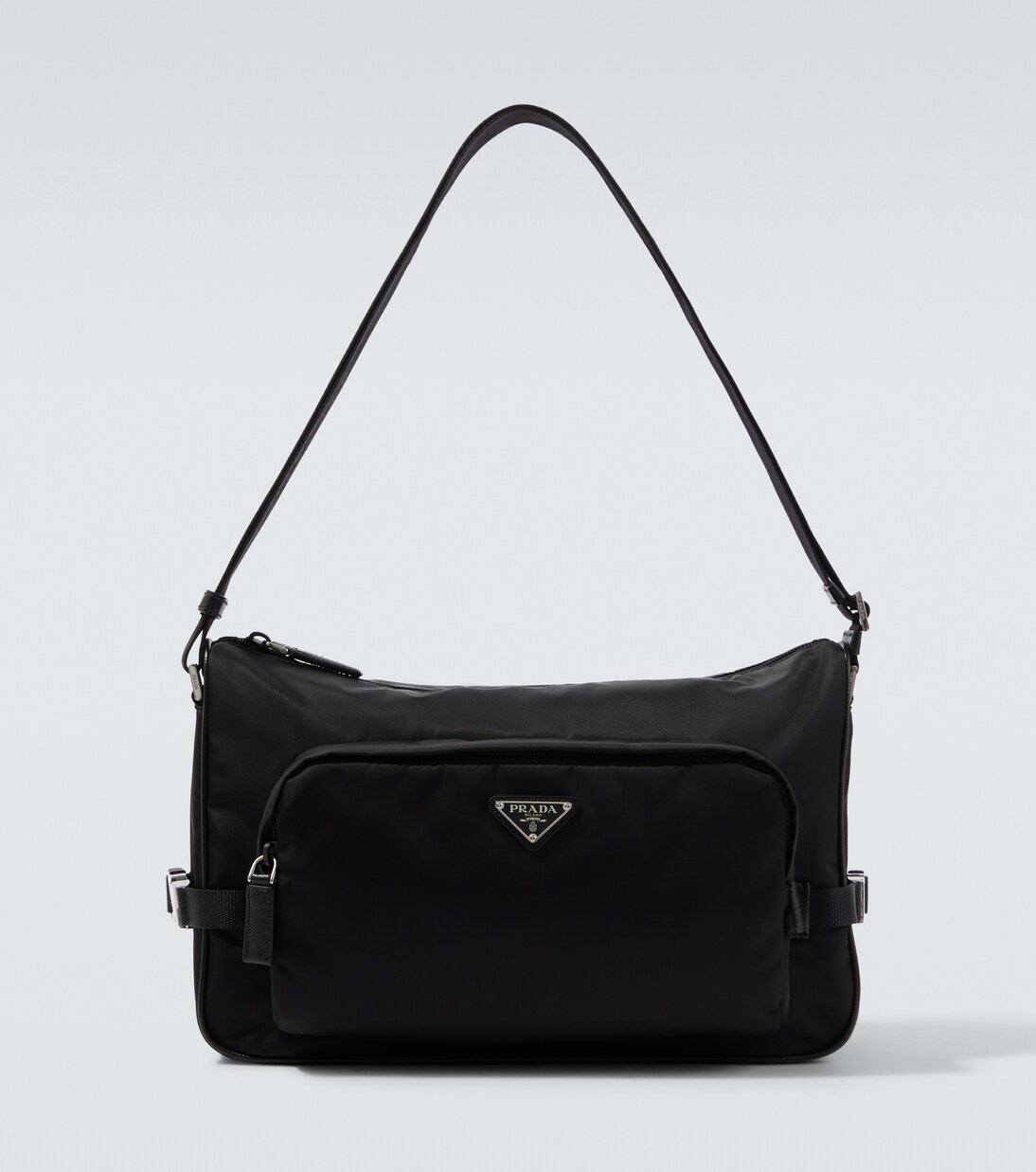 Large leather-trimmed shoulder bag | Prada