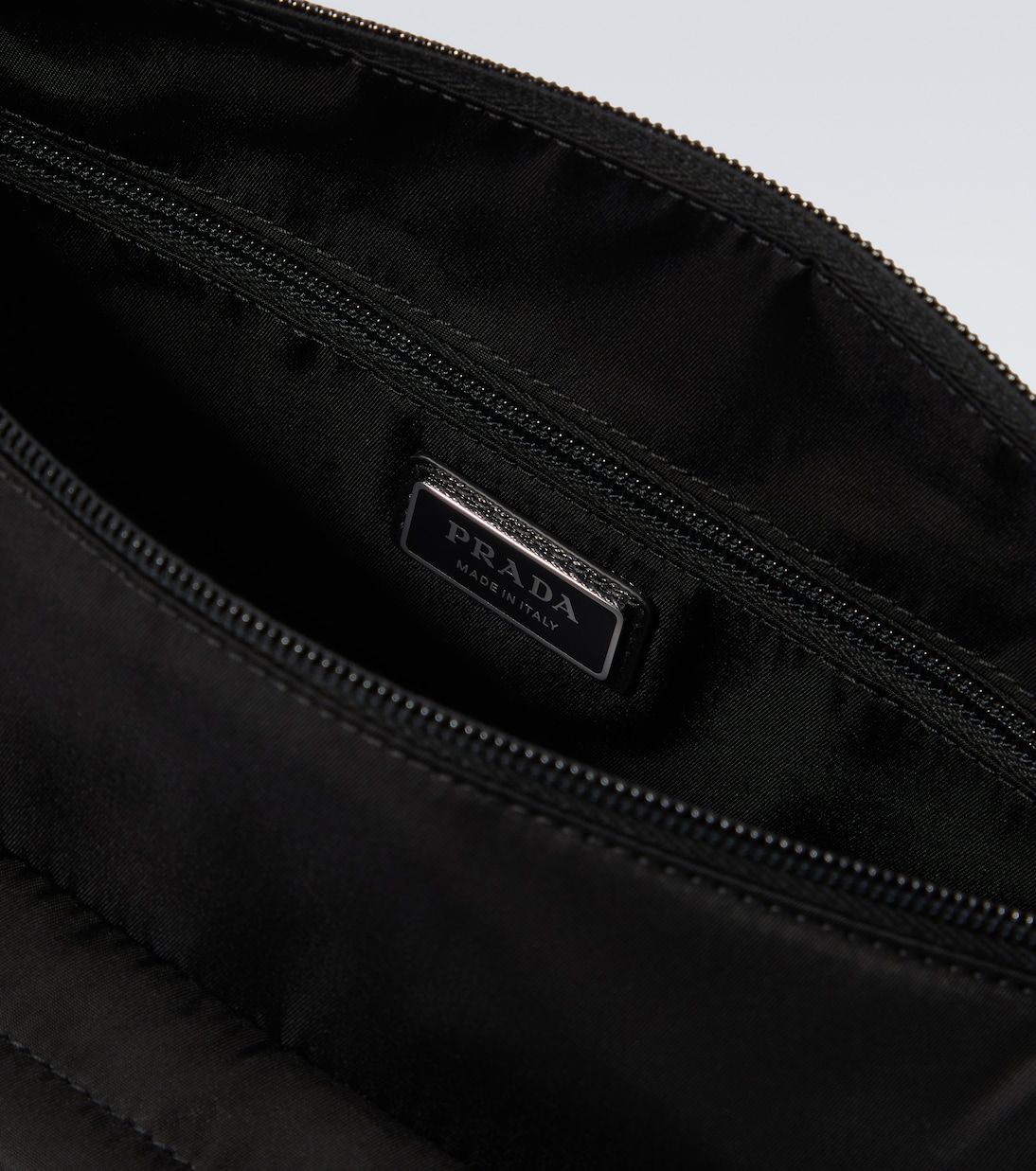 Large leather-trimmed shoulder bag | Prada