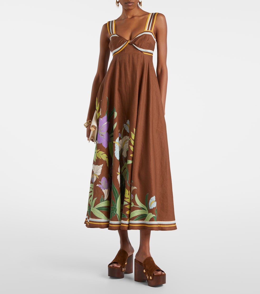 Alfie floral linen midi dress | Alémais