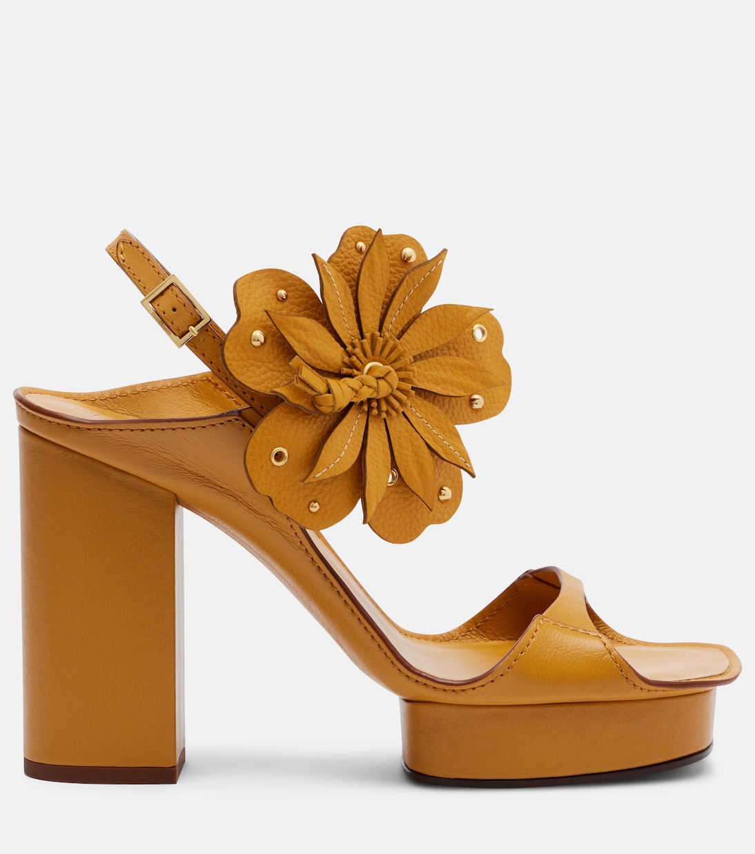 Brightside Platform floral-appliqué leather sandals | Zimmermann