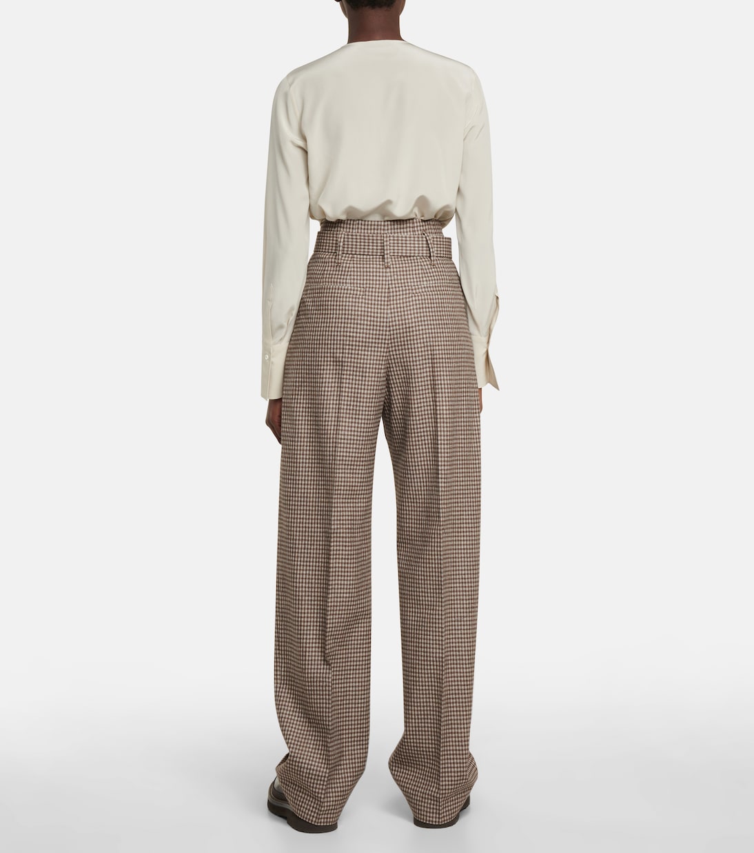 Pantalon droit en laine, soie et lin | Brunello Cucinelli