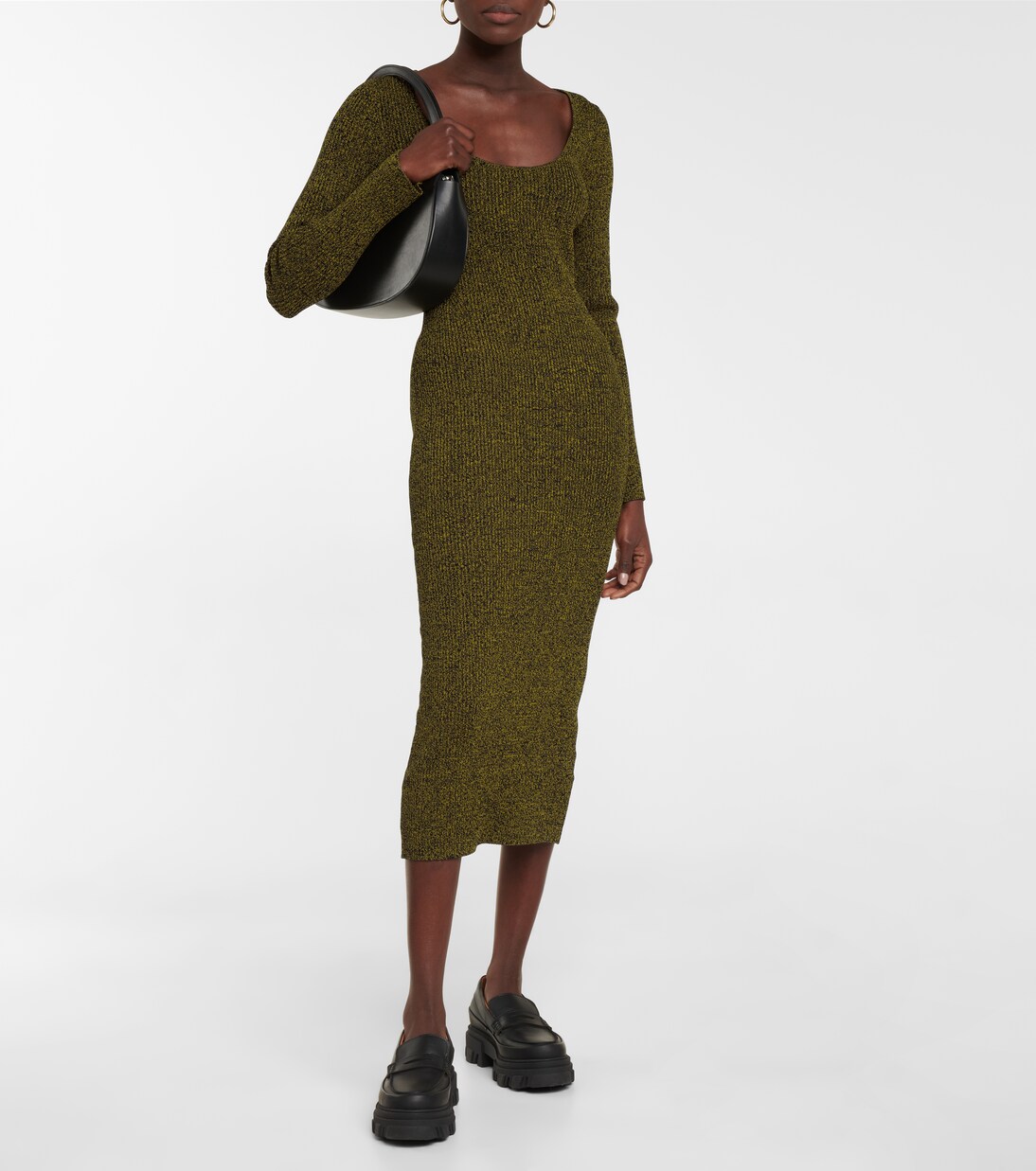 Mélange knit midi dress | Ganni