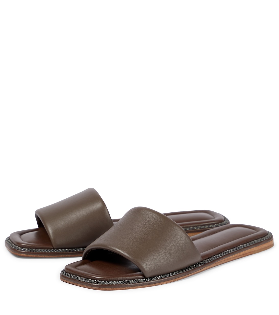 Sandali in pelle con decorazione | Brunello Cucinelli