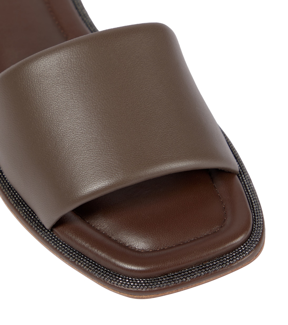 Sandali in pelle con decorazione | Brunello Cucinelli