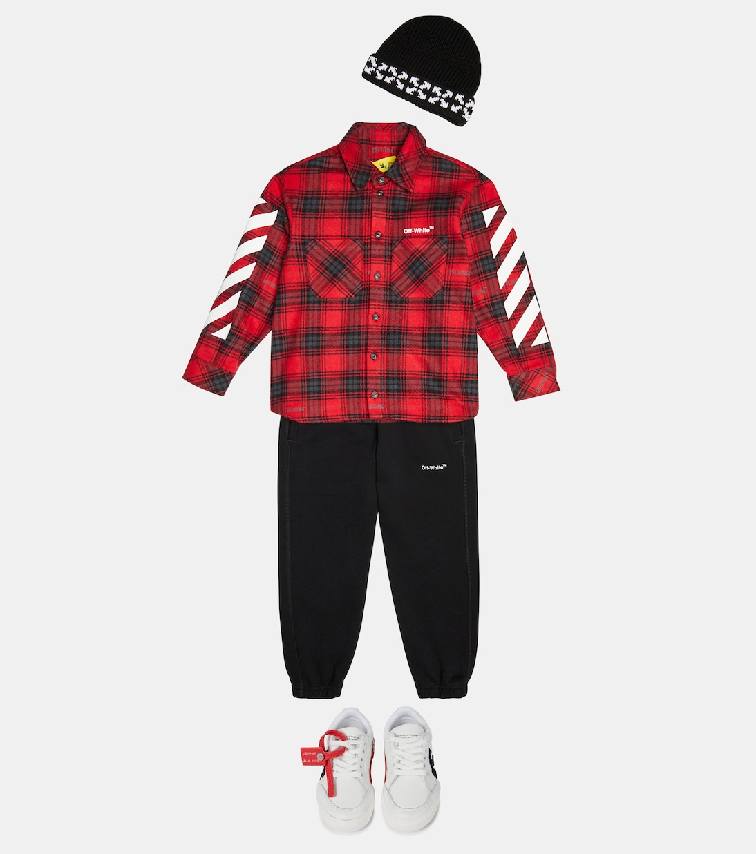 Camisa en mezcla de algodón a cuadros | Off-White Kids