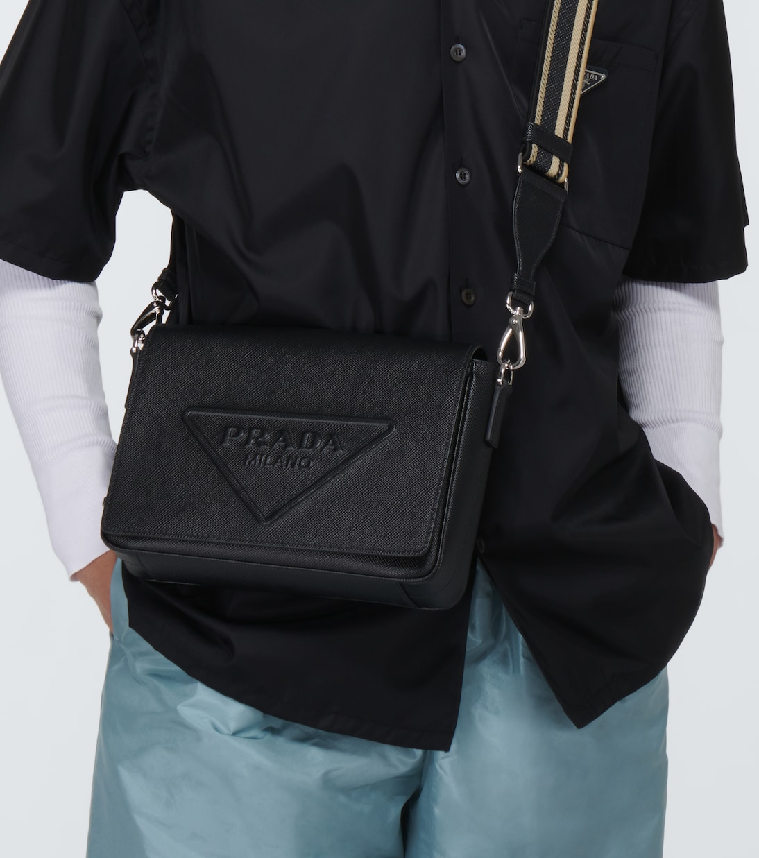 Borsa a spalla in pelle saffiano | Prada