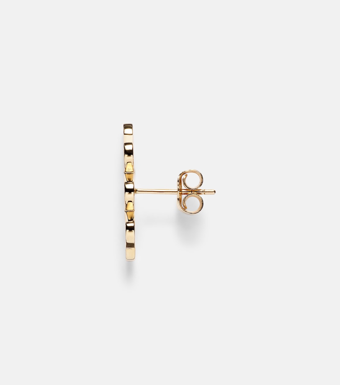 Orecchino singolo in oro 14kt con design ondulato e diamanti, stile Sydney Evan per giovani trendy