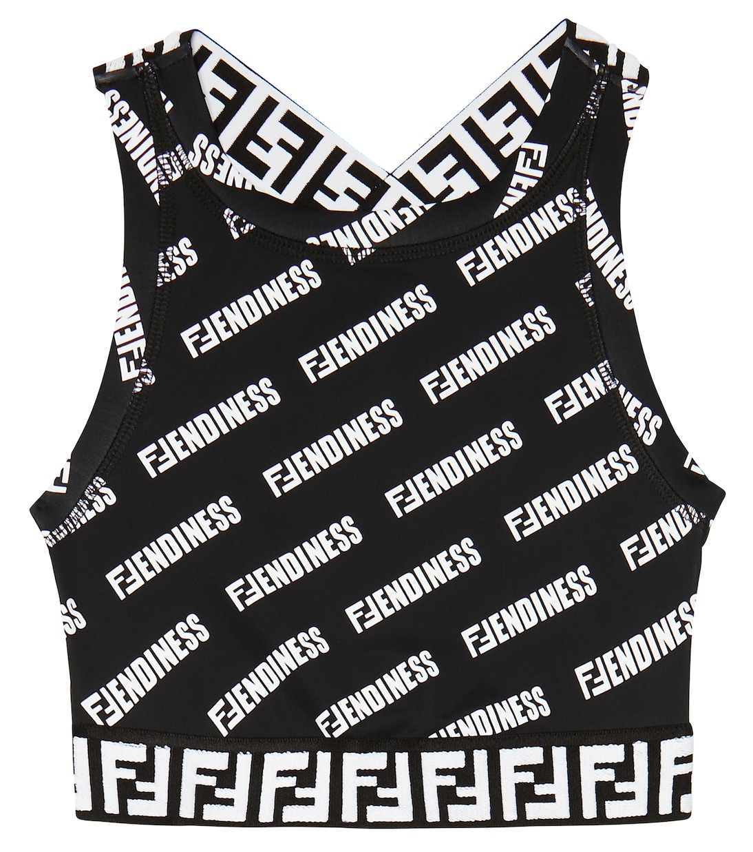 Top cropped FF in jersey con logo | Fendi Kids