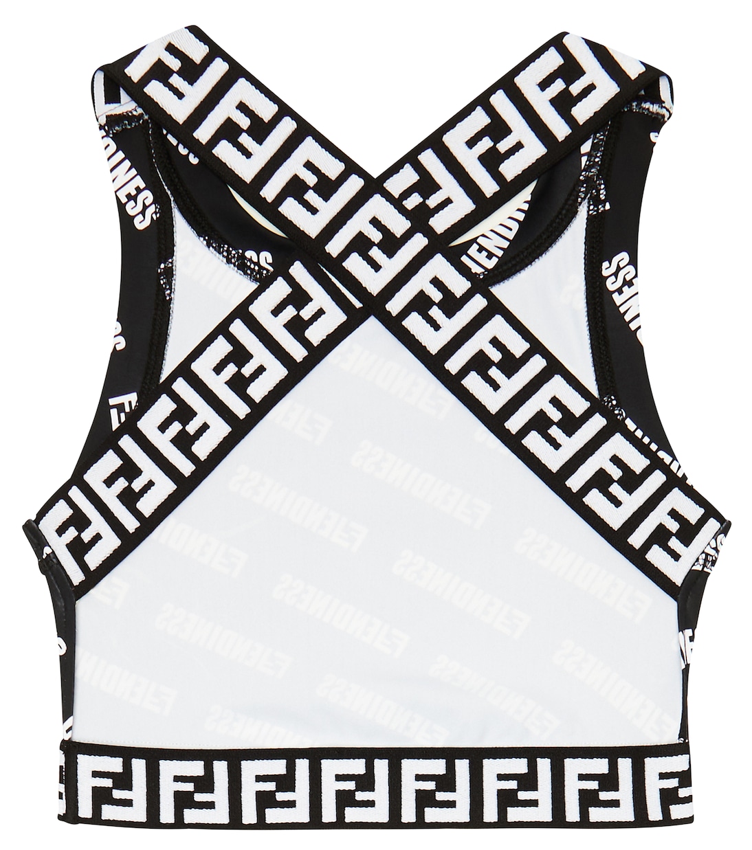 Top cropped FF in jersey con logo | Fendi Kids