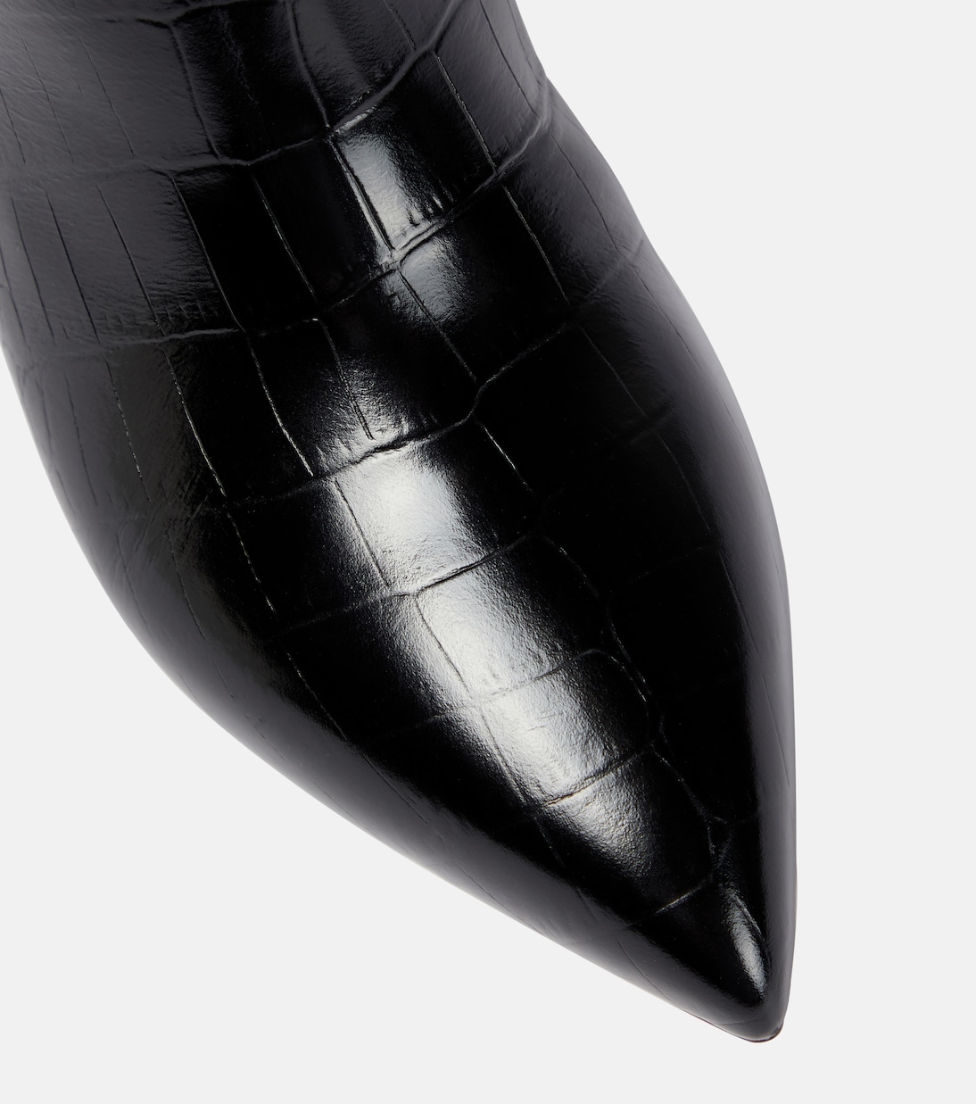 Croc-effect leather knee-high boots | Paris Texas