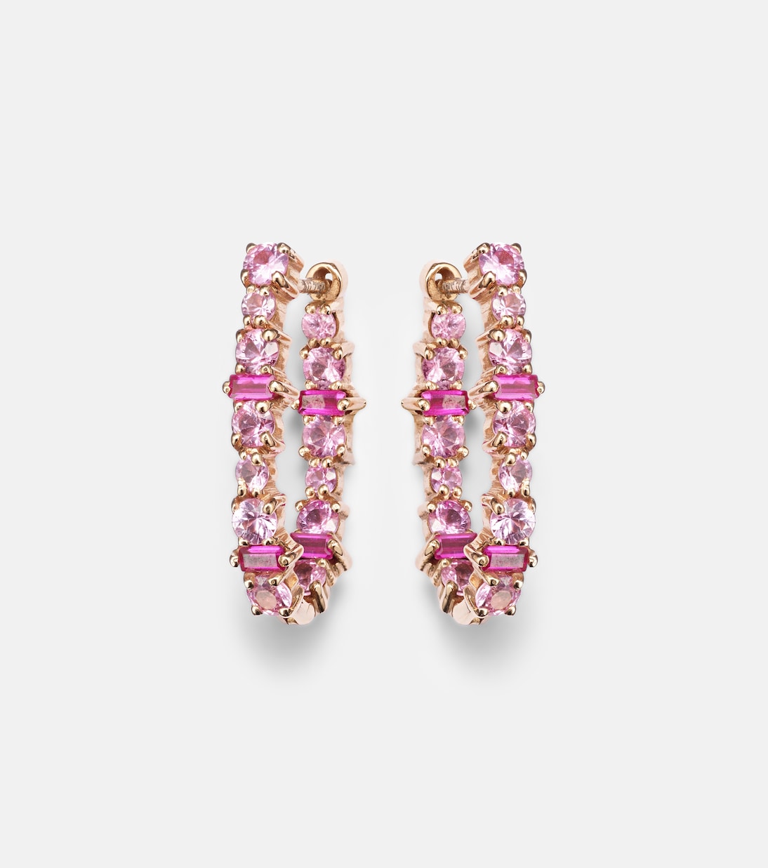 Boucles d'oreilles Rivulet en or 18 ct, saphirs et rubis | Ileana Makri