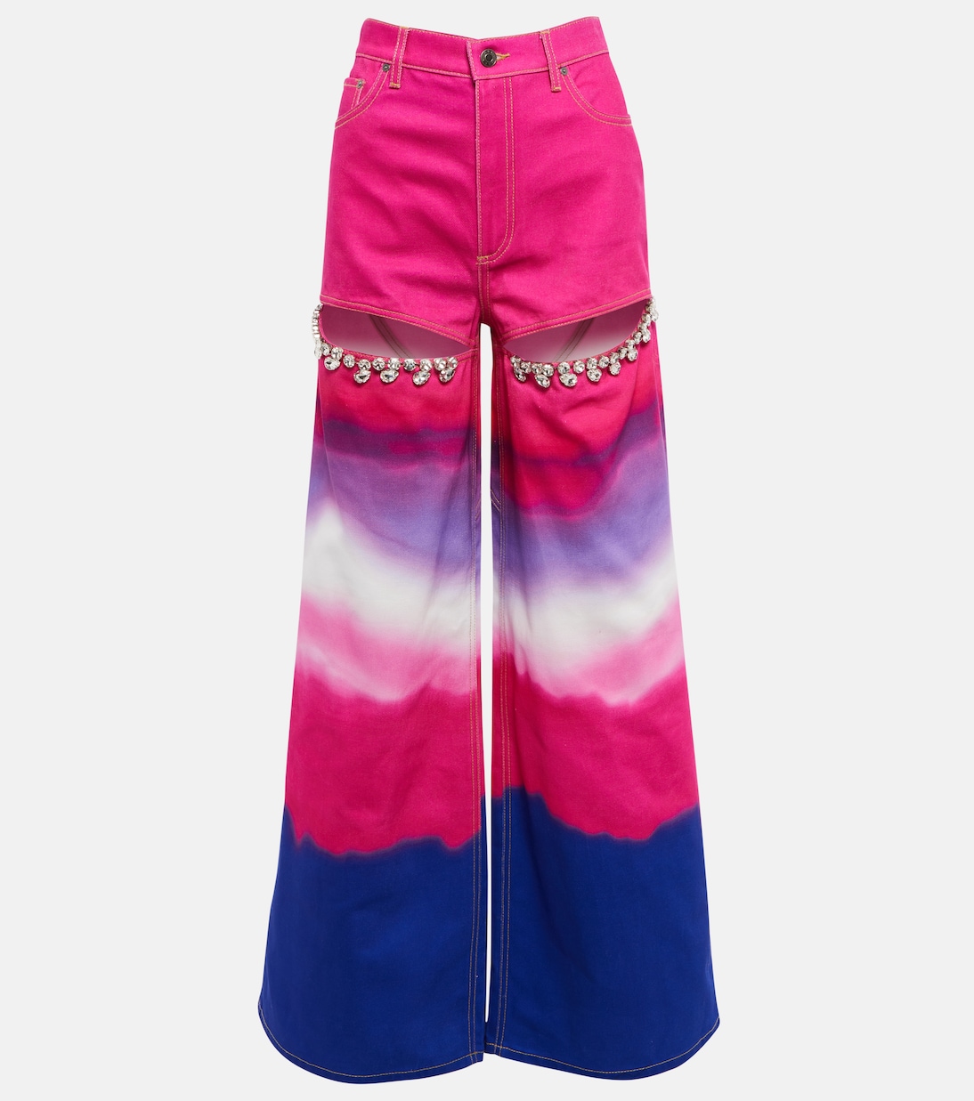 Jeans a gamba larga con cristalli | Area