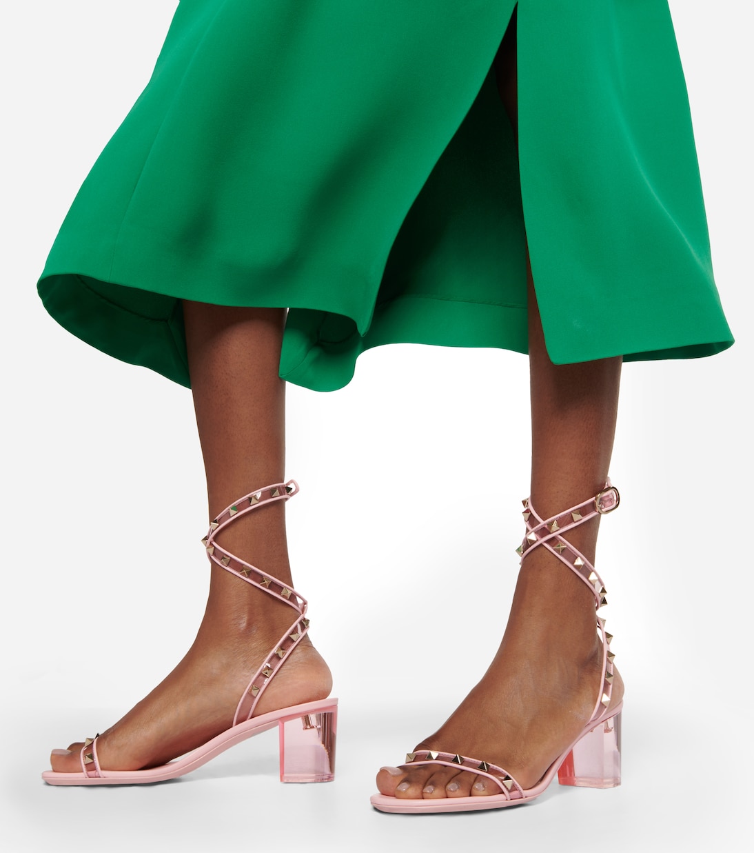 Sandali Rockstud in pelle e PVC | Valentino Garavani