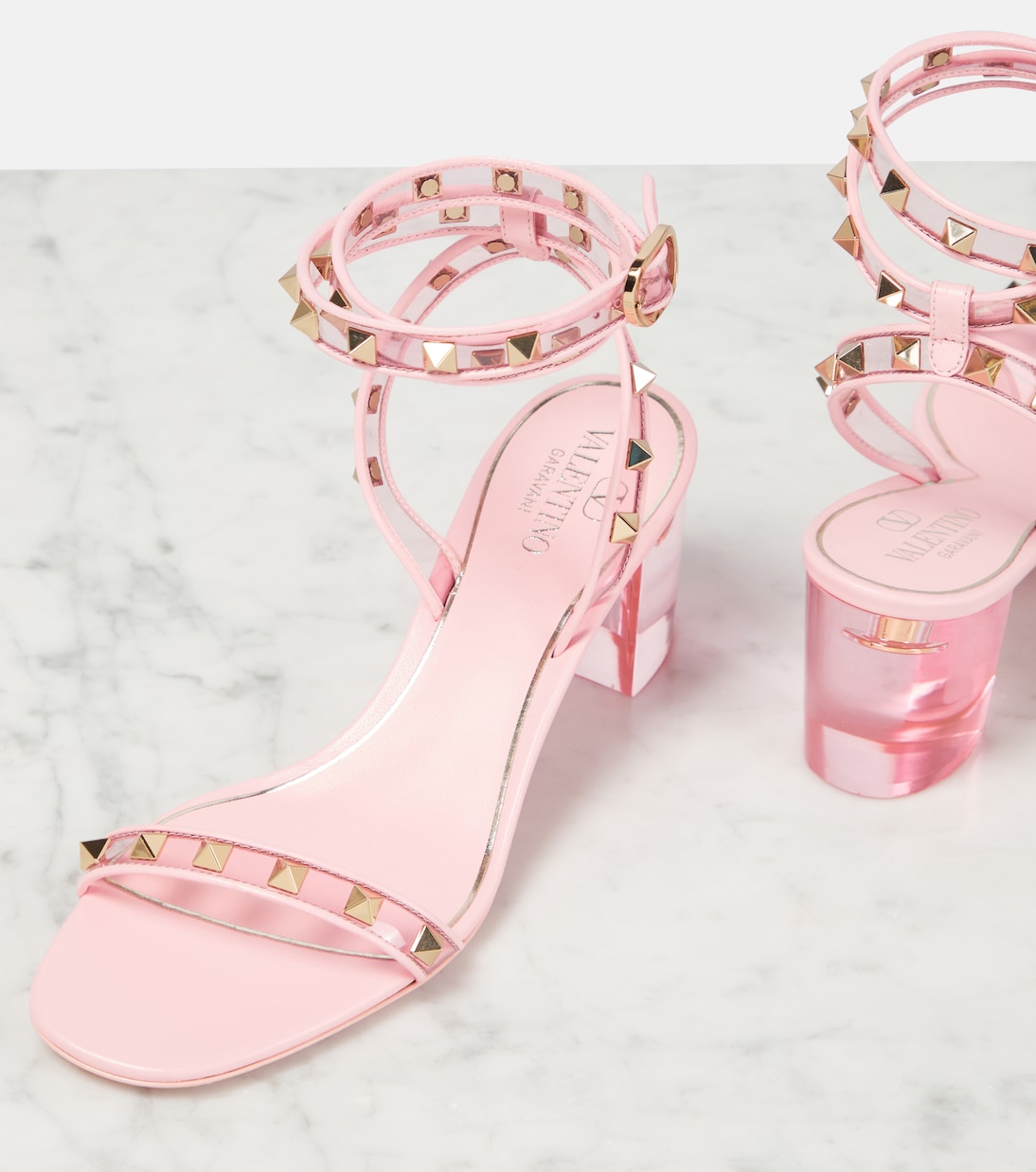 Sandali Rockstud in pelle e PVC | Valentino Garavani