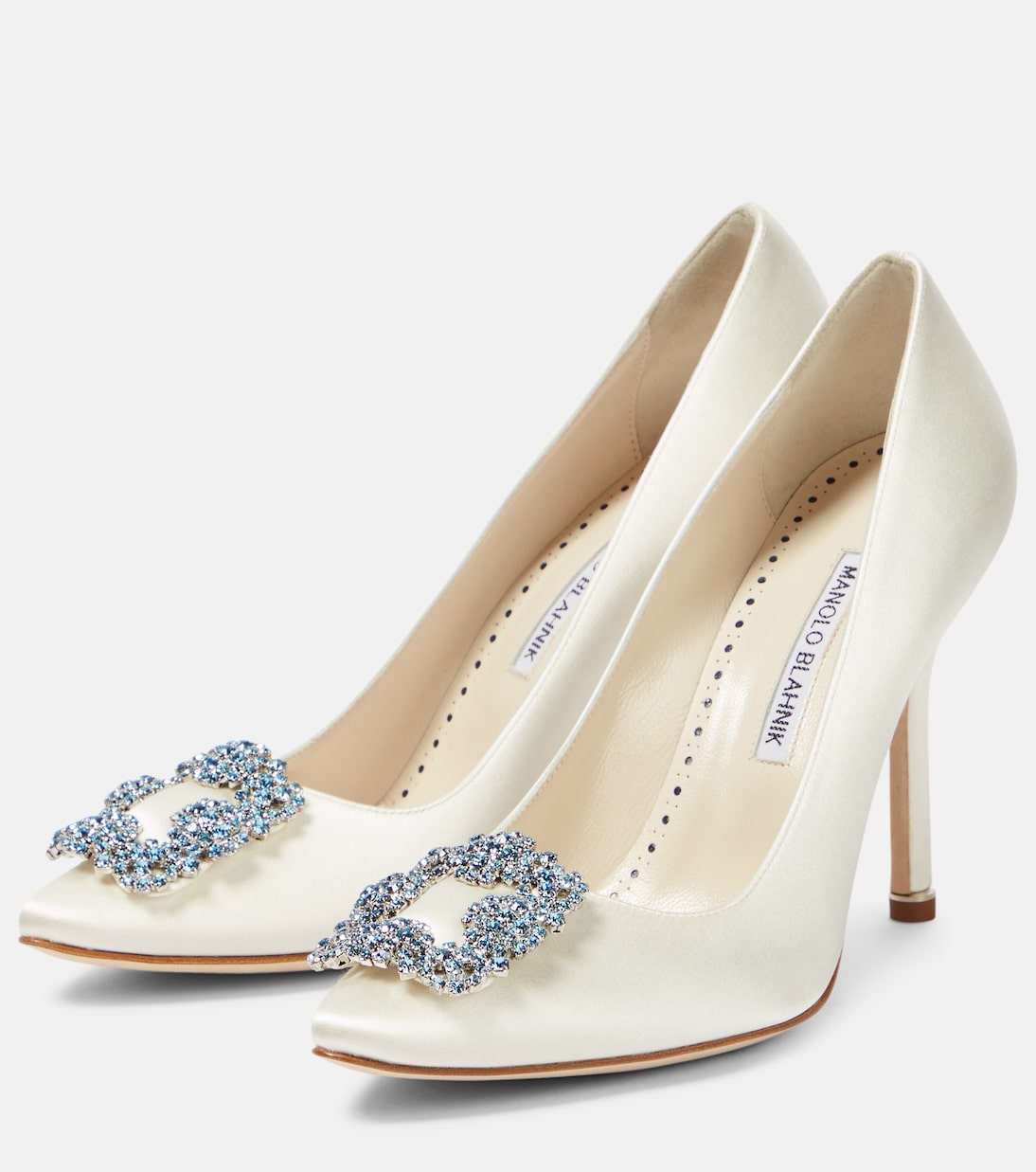 Escarpins de mariée Hangisi 105 en satin | Manolo Blahnik