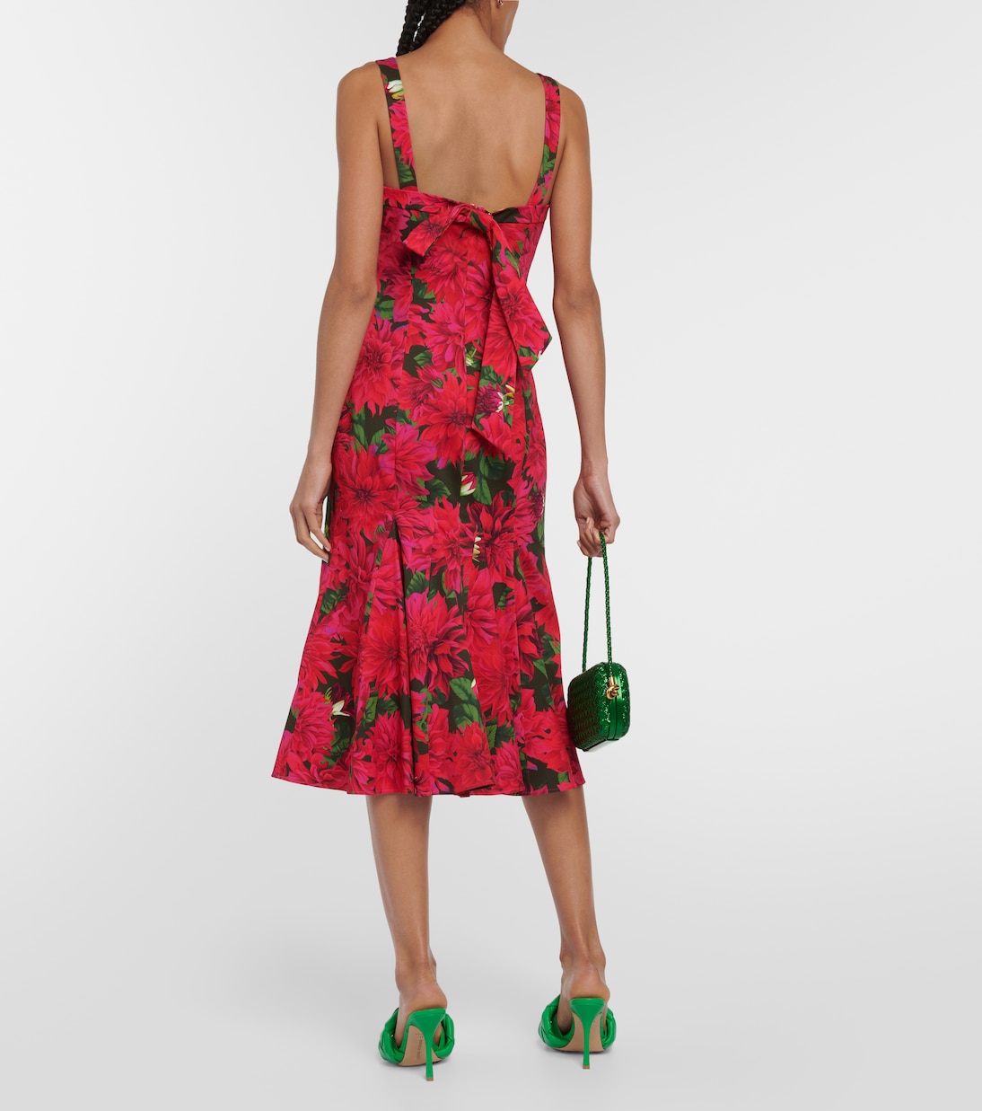 Vestido midi en popelín floral | Oscar de la Renta