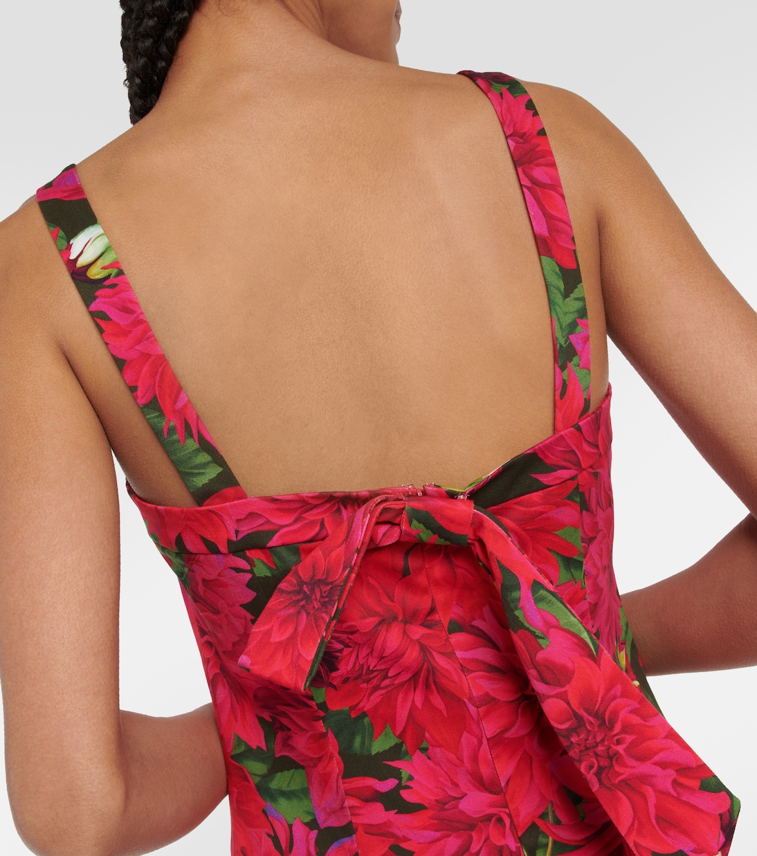 Vestido midi en popelín floral | Oscar de la Renta