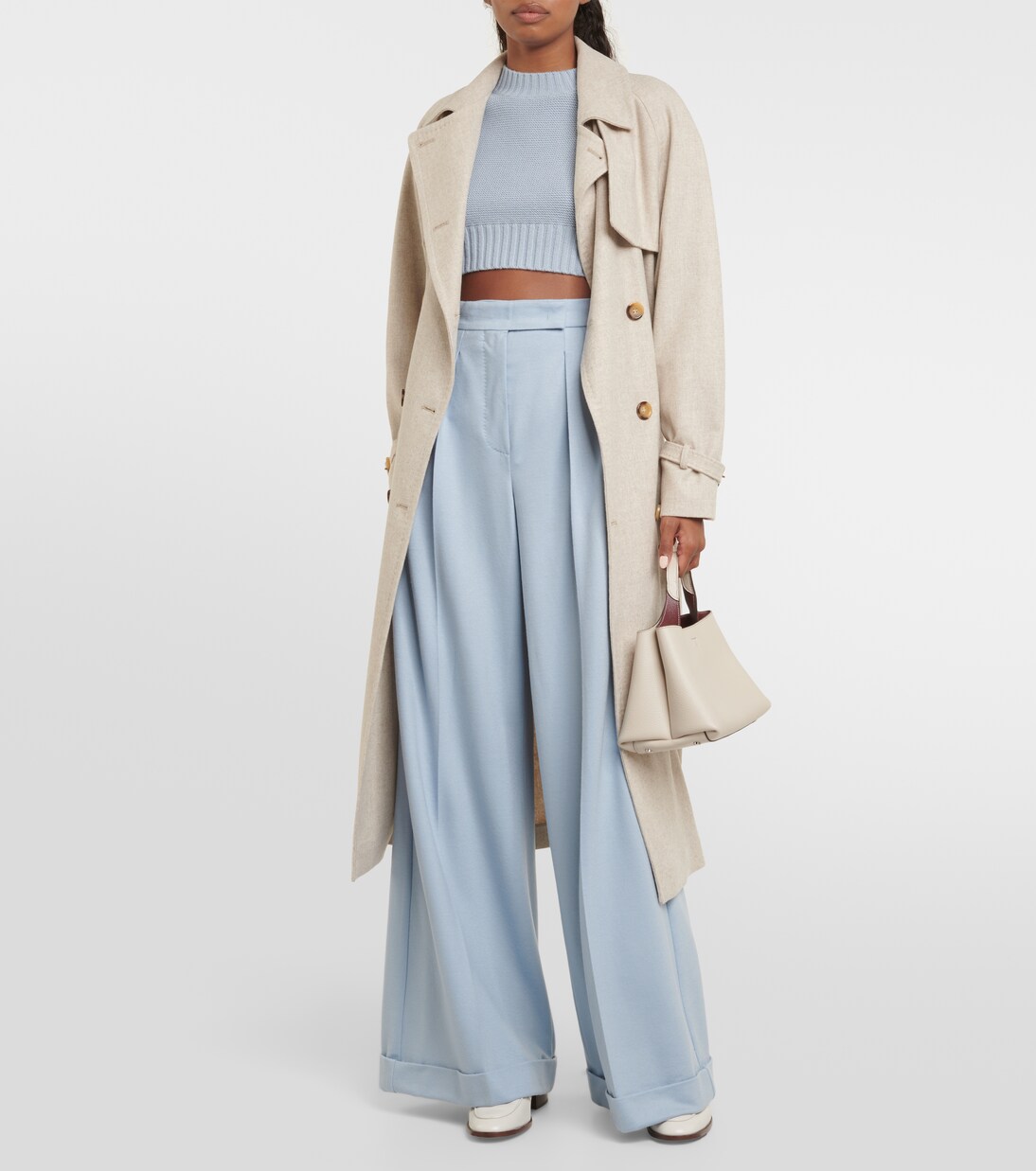 Kaya cropped cashmere sweater in blue - Max Mara | Mytheresa