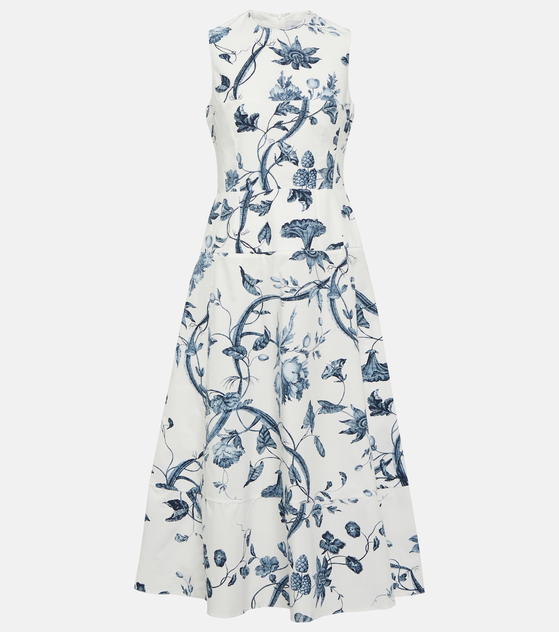 Vestido midi de popelín de algodón floral | Erdem