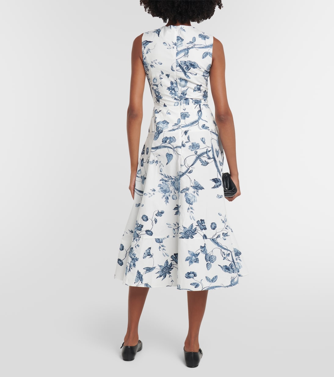 Vestido midi de popelín de algodón floral | Erdem