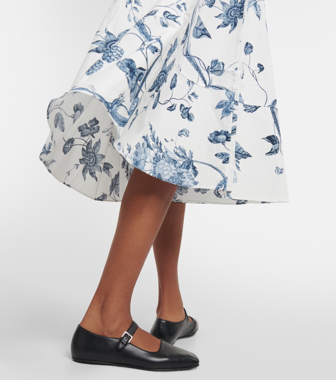 Vestido midi de popelín de algodón floral | Erdem