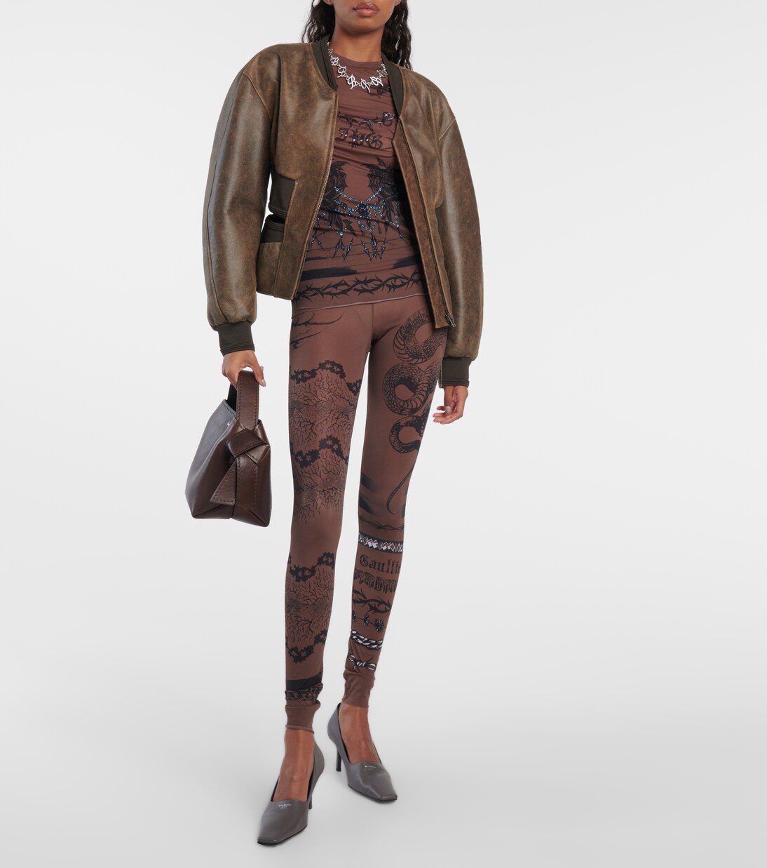 x KNWLS printed mesh leggings  | Jean Paul Gaultier