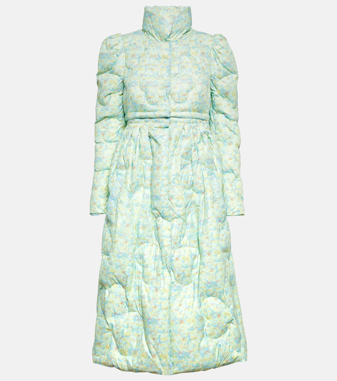 Abrigo de plumas flared floral | Susan Fang