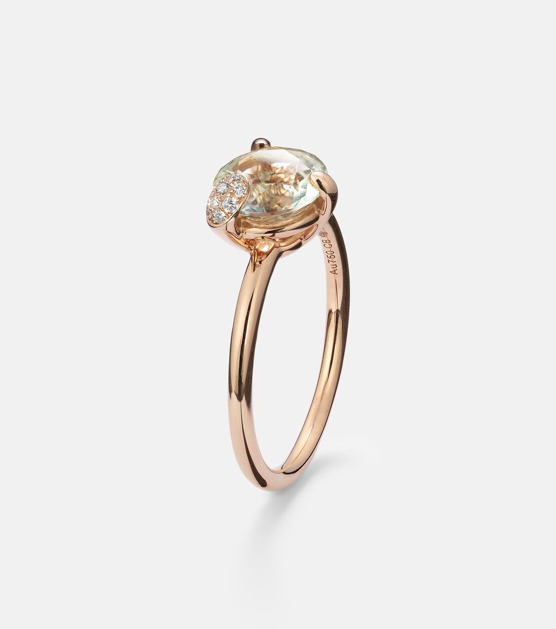 Anello in oro rosa 18kt con prasiolite e diamanti | Bucherer Fine Jewellery