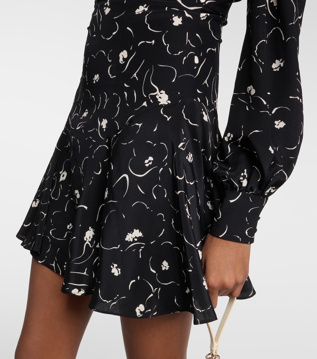 Robe en soie et dentelle à fleurs | Alessandra Rich