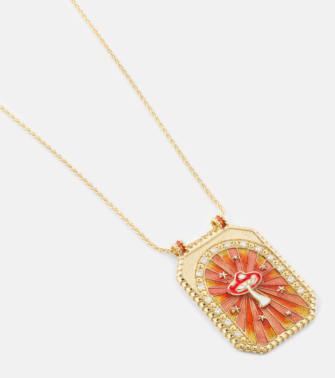 Collana Scapolare Funghi MARIE LICHTENBERG in oro 18kt con diamanti, design giovane e chic