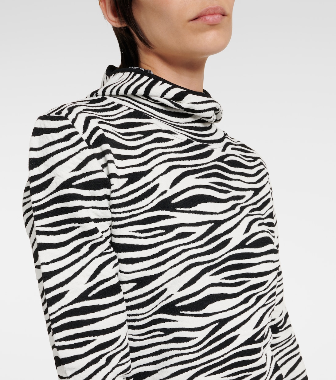 Zoey zebra-print jacquard hoodie | Jet Set