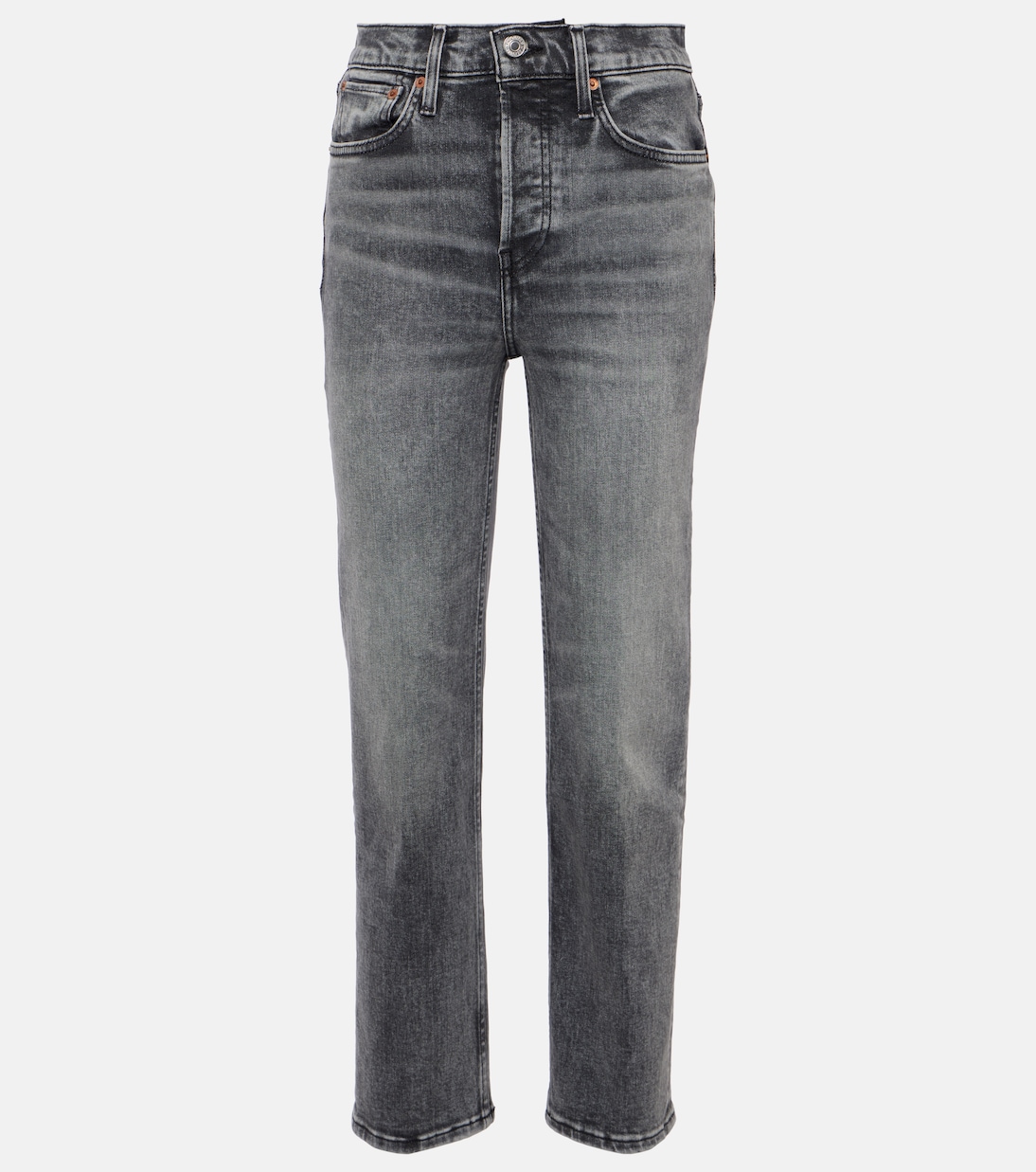 Jeans 70s Stove Pipe cropped de tiro alto | Re/Done