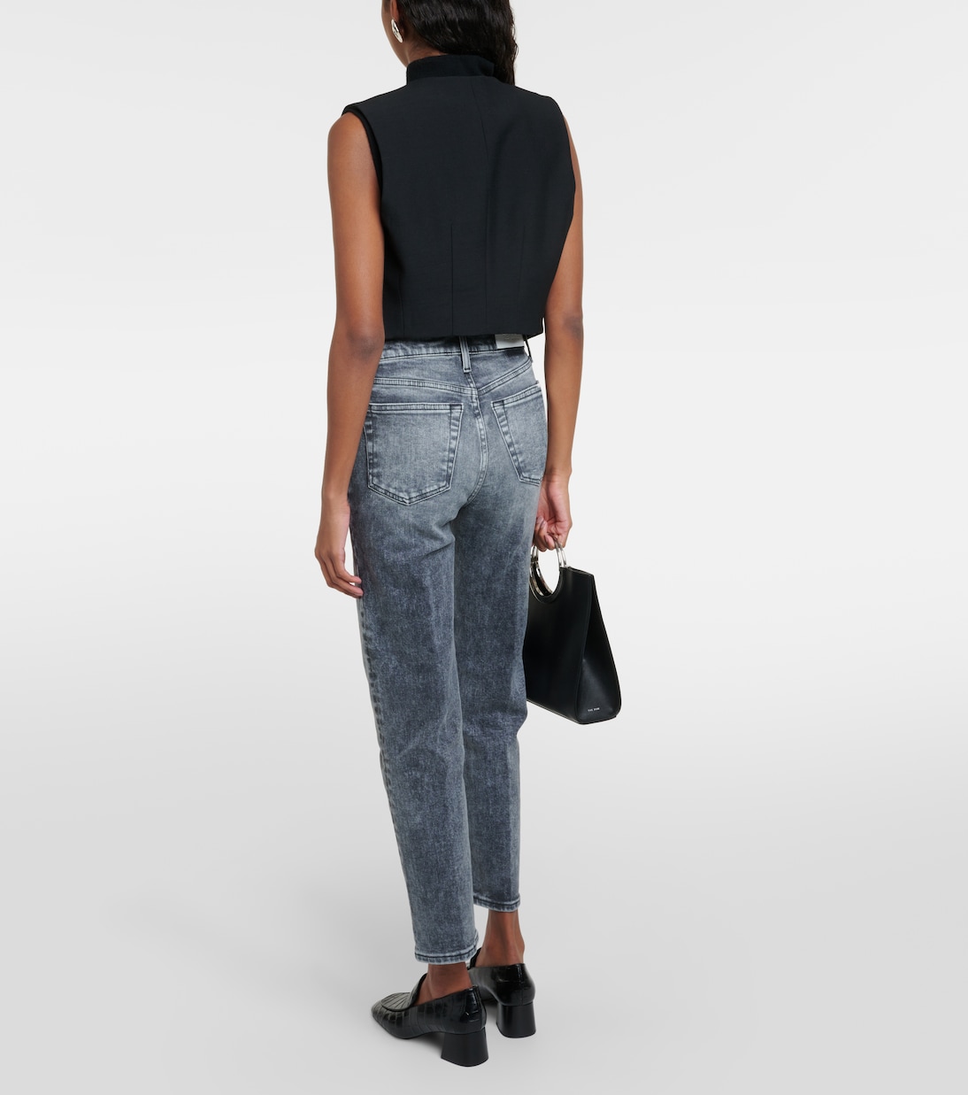 Jeans 70s Stove Pipe cropped de tiro alto | Re/Done