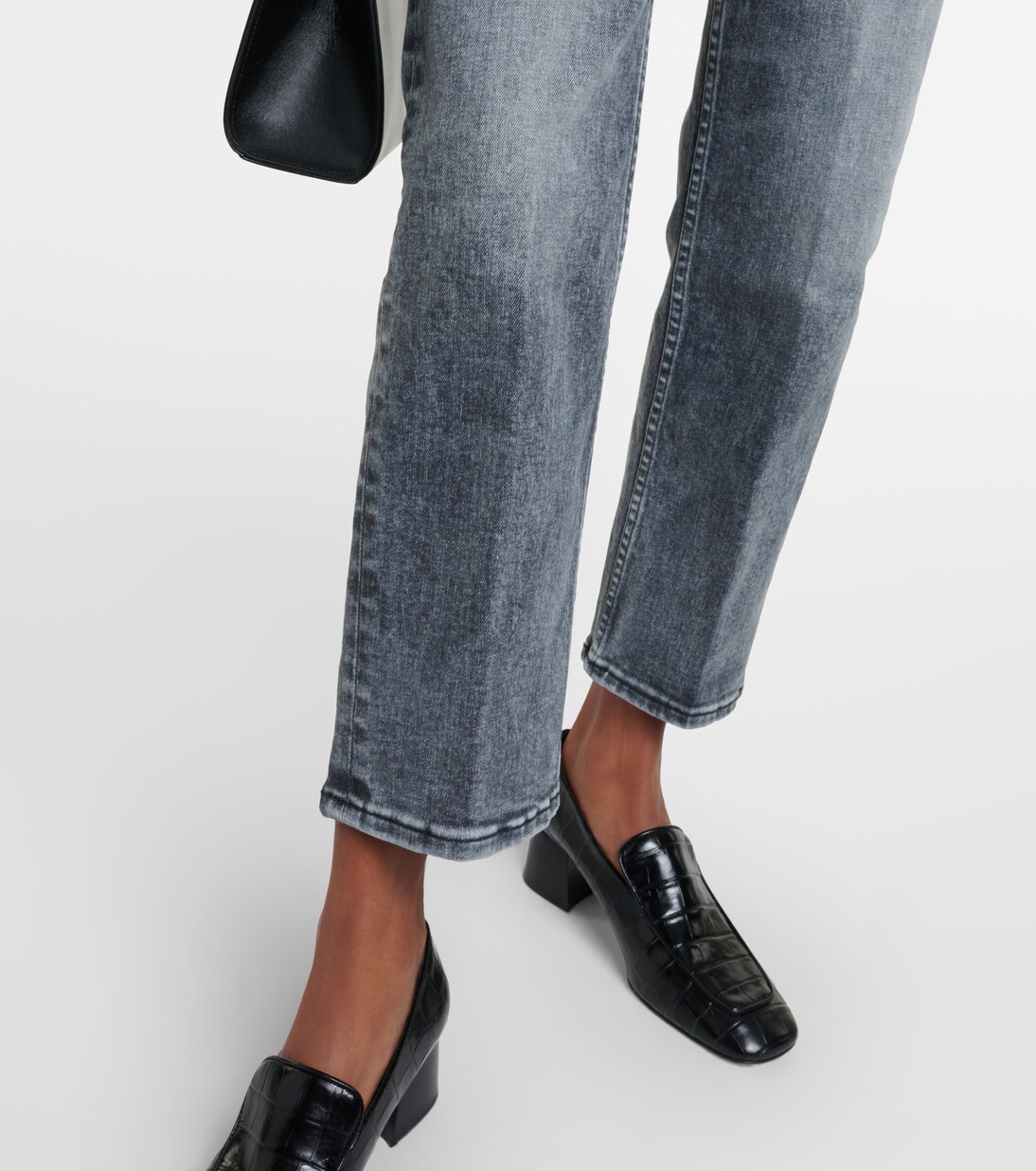 Jeans 70s Stove Pipe cropped de tiro alto | Re/Done