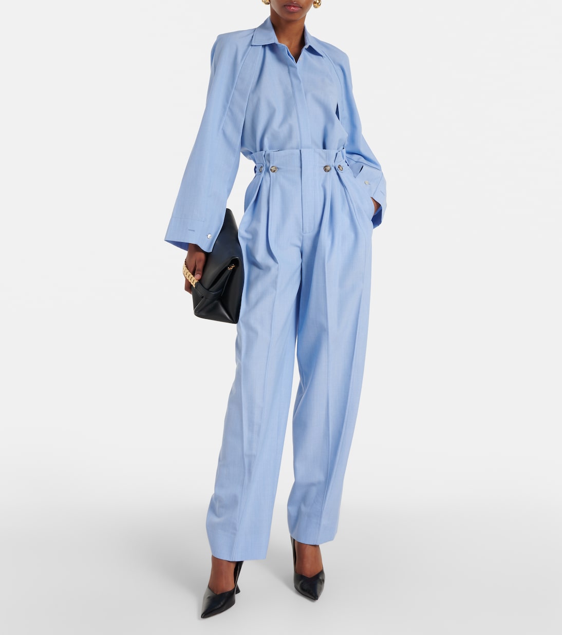 Pantaloni tapered in lana vergine | Victoria Beckham