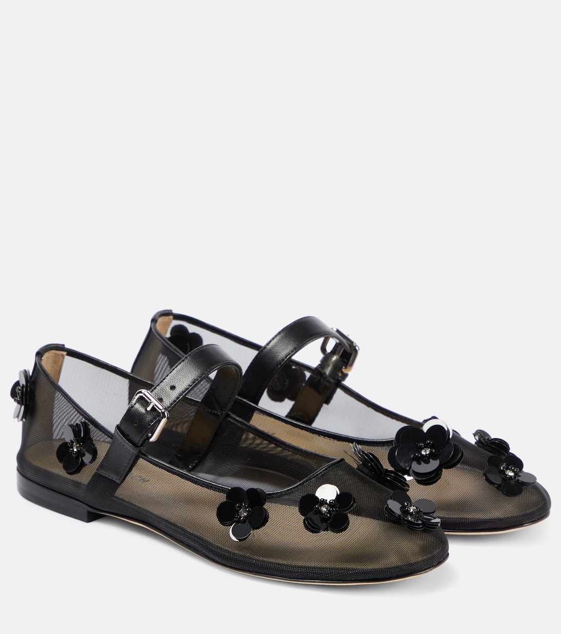 Ballerine in mesh con applicazioni floreali | Mach & Mach