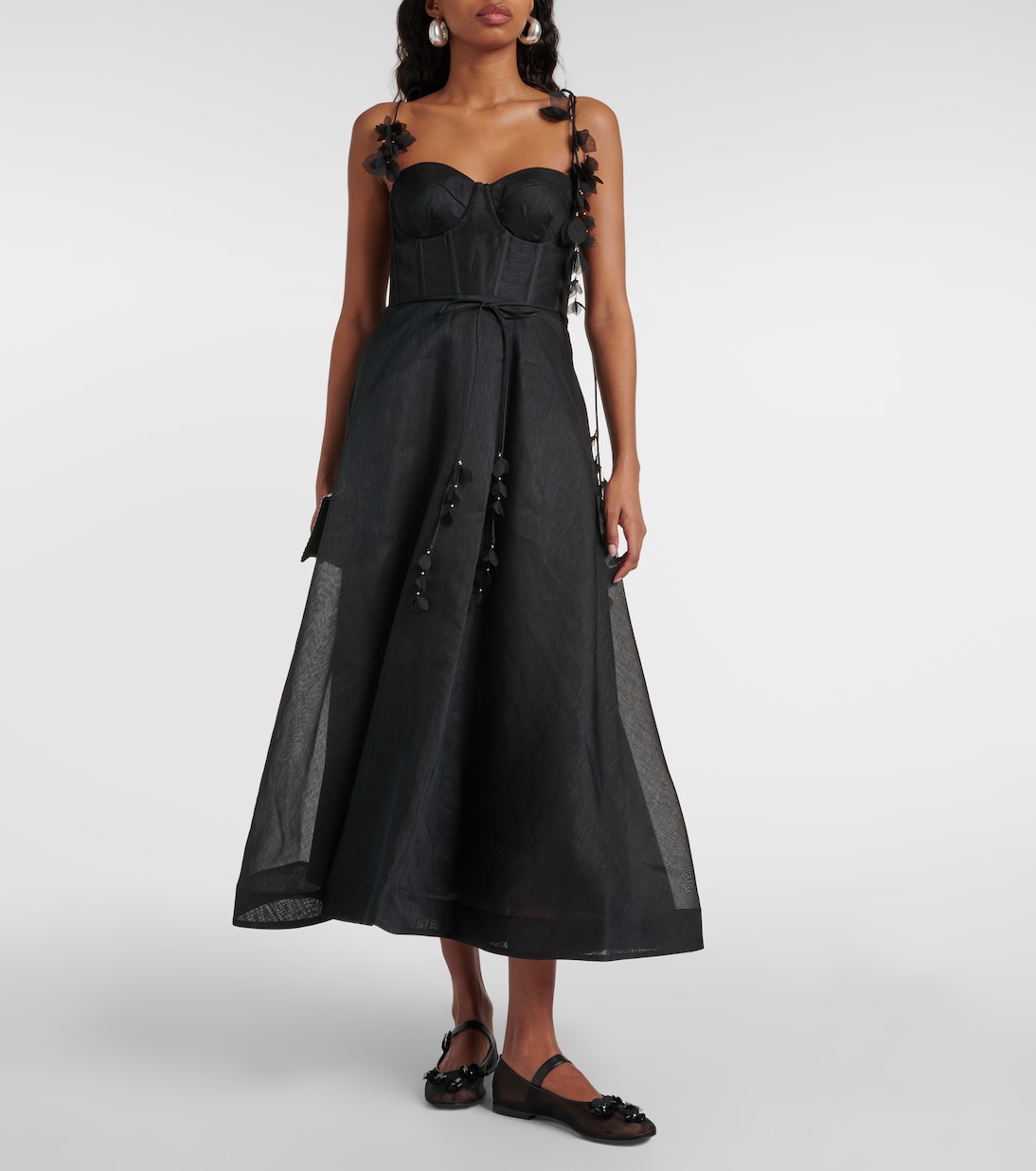 Ballerine in mesh con applicazioni floreali | Mach & Mach