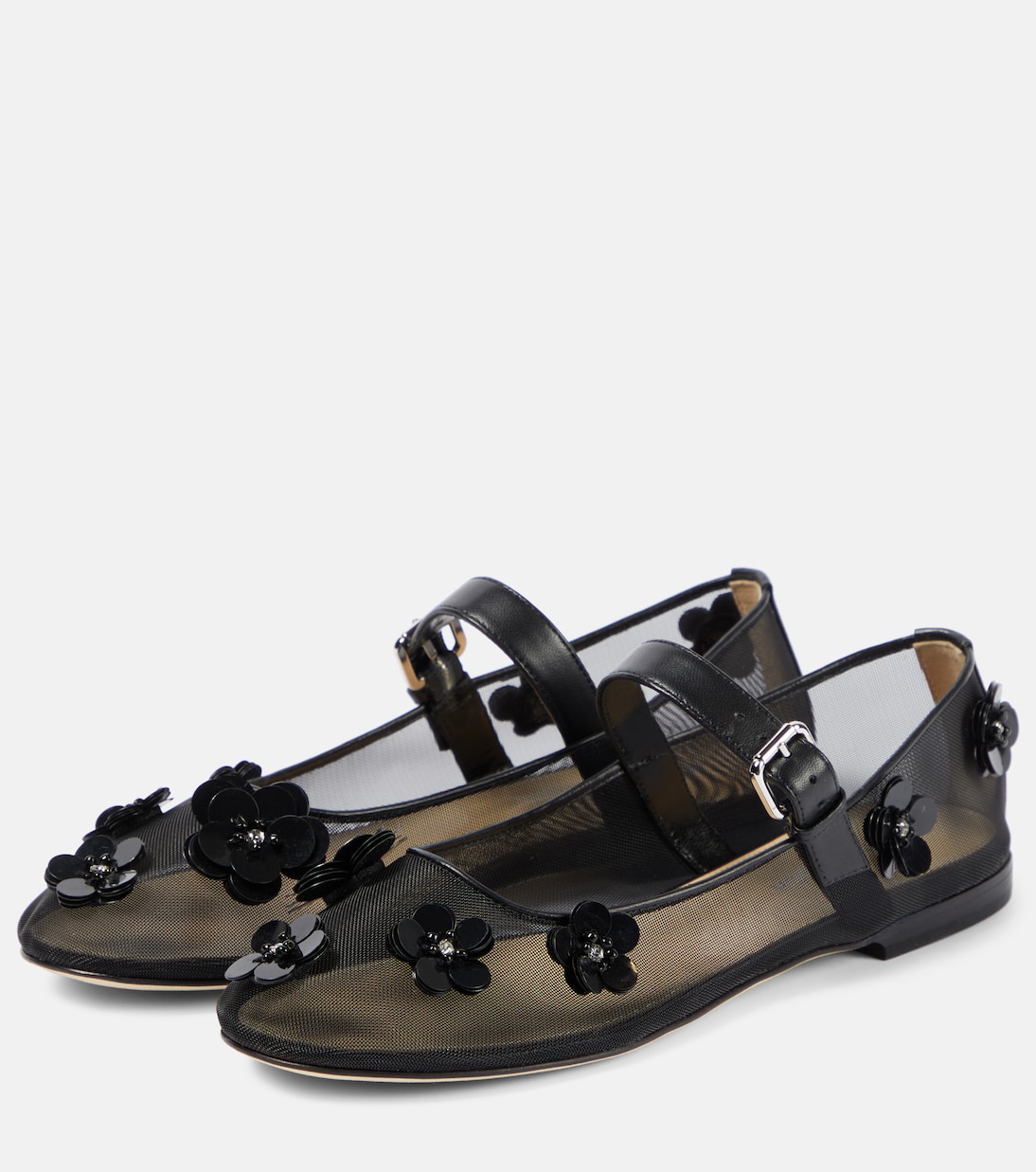Ballerine in mesh con applicazioni floreali | Mach & Mach