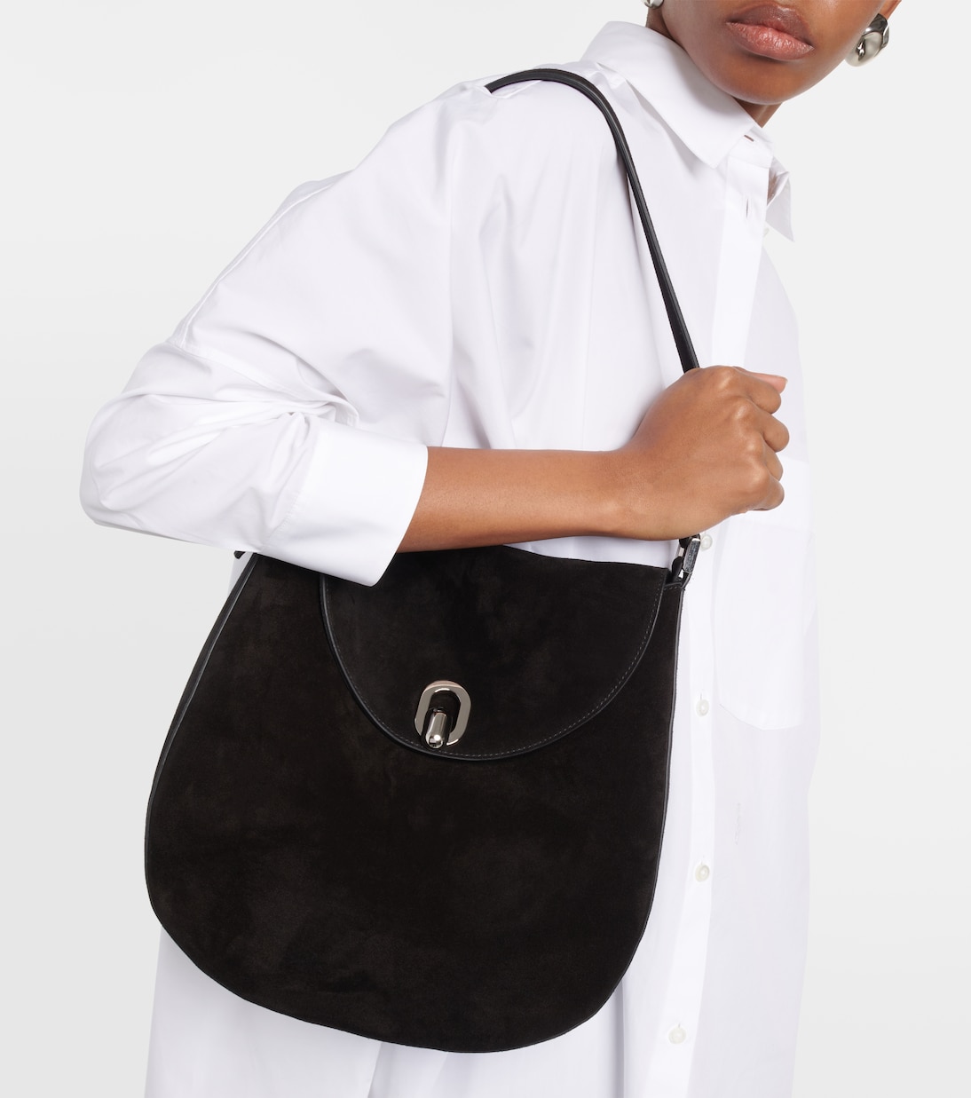 Borsa a spalla Tondo Large in suede | Savette