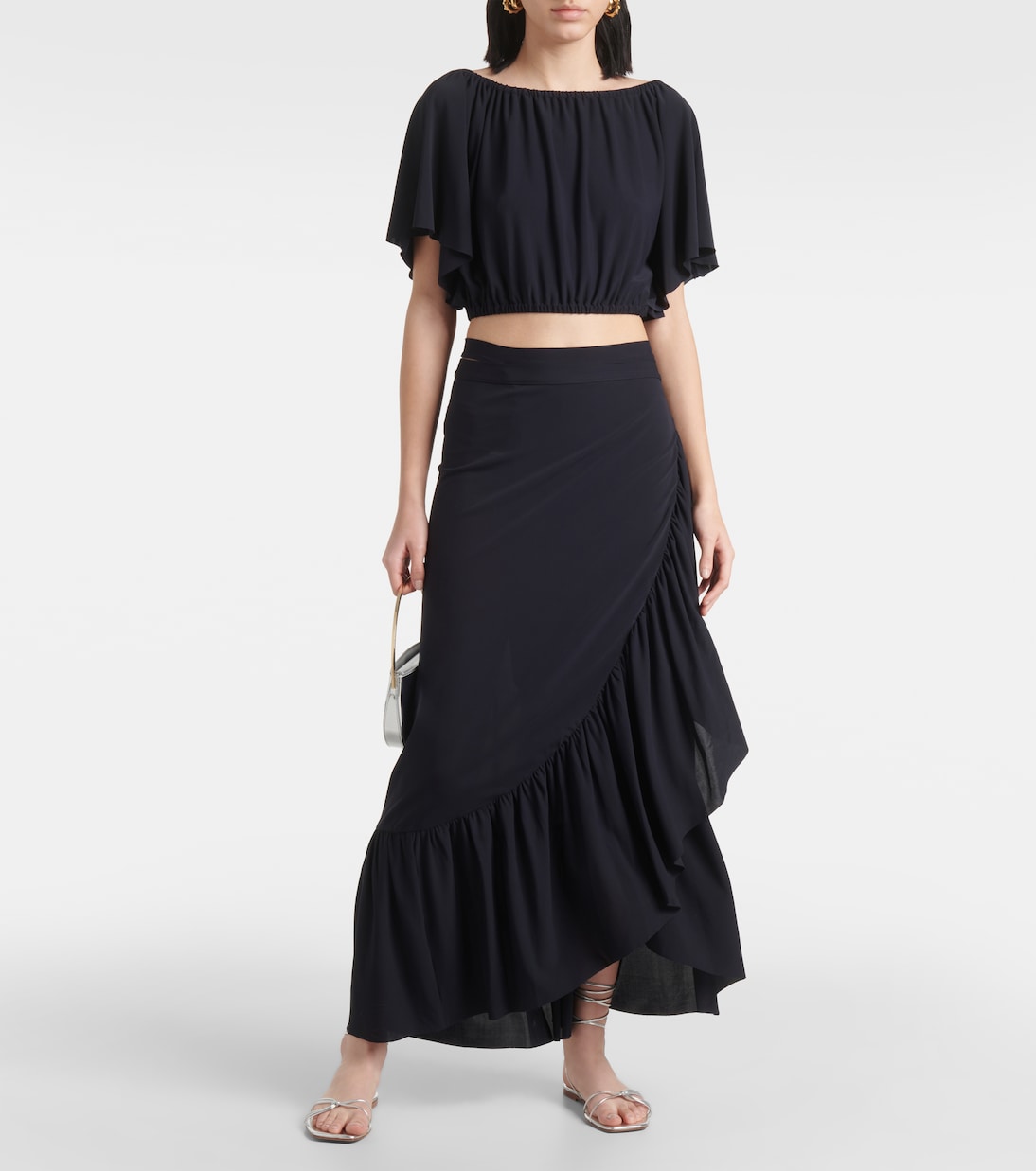Julia ruffled jersey beach cover-up | Eres