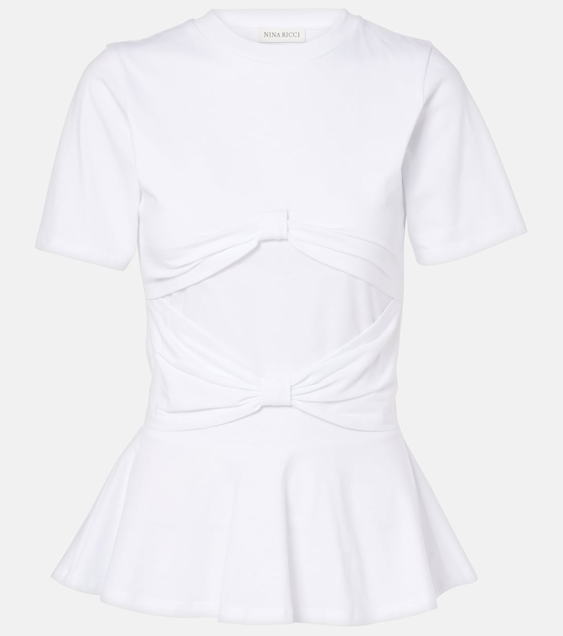 T-shirt in jersey con fiocco in Bianco - Nina Ricci | Mytheresa T-shirt in jersey con fiocco in Bianco - Nina Ricci | Mytheresa