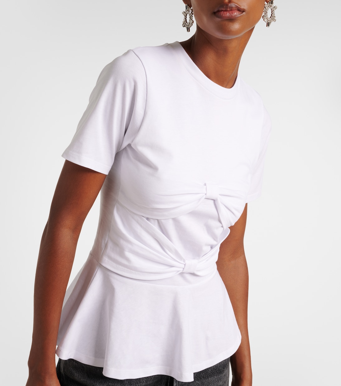 T-shirt in jersey con fiocco in Bianco - Nina Ricci | Mytheresa T-shirt in jersey con fiocco in Bianco - Nina Ricci | Mytheresa