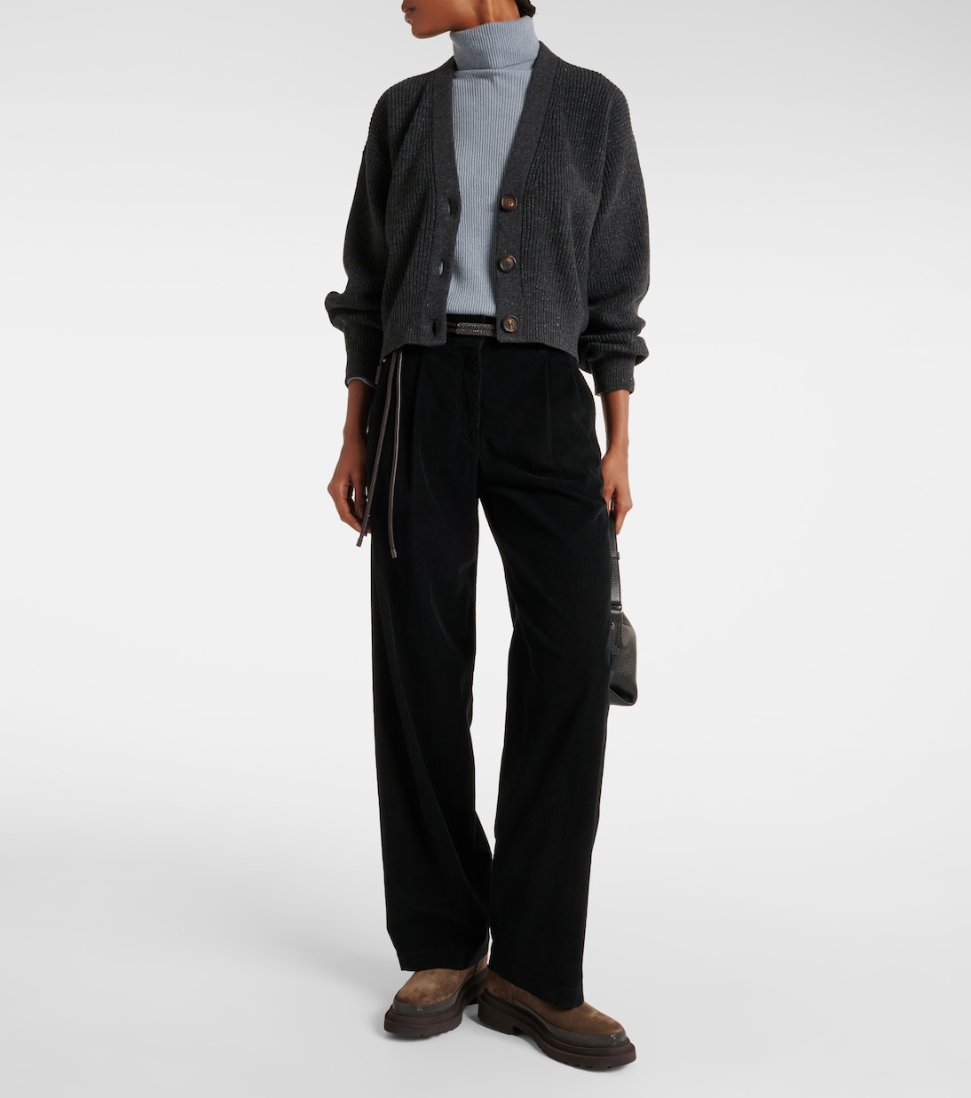 Pantalones rectos de terciopelo | Brunello Cucinelli