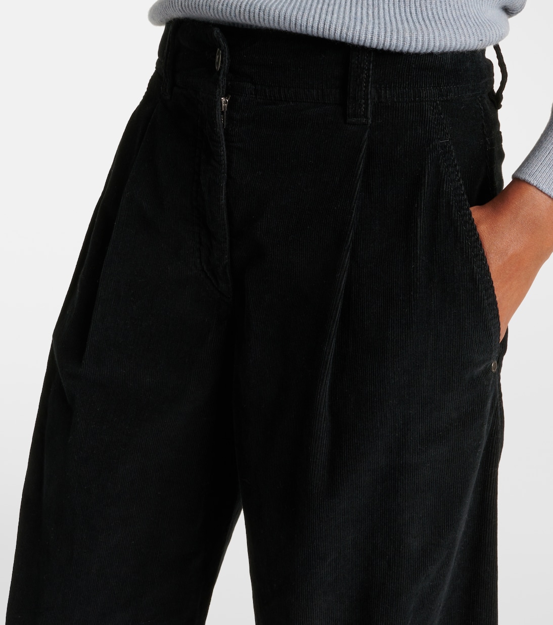 Pantalones rectos de terciopelo | Brunello Cucinelli
