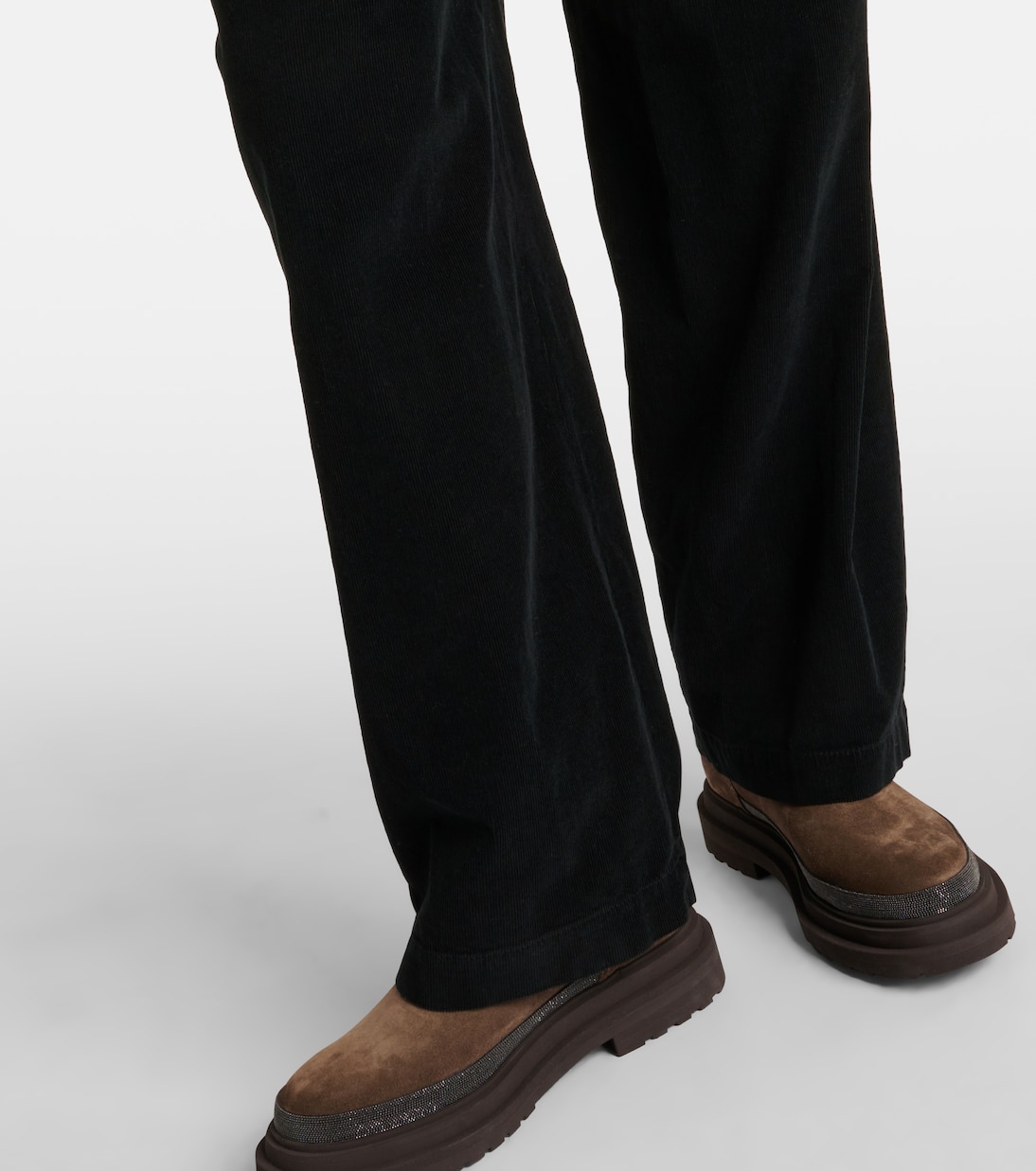 Pantalones rectos de terciopelo | Brunello Cucinelli